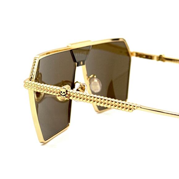 New, PHILIPP PLEIN Sunglasses Plein Stud SPP076V Col.400G Authentic - Picture 7 of 11